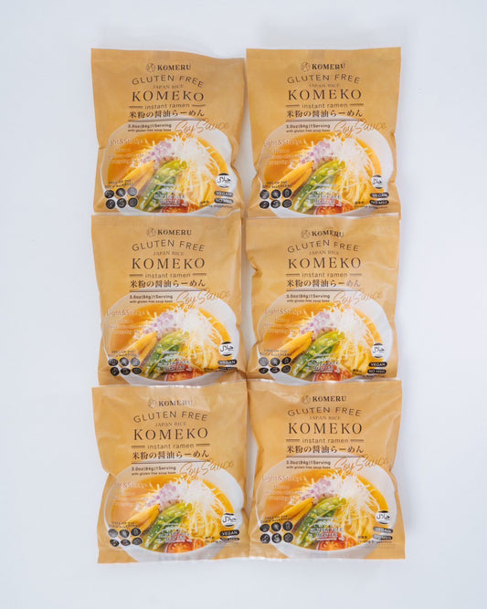 KOMERU Rice Flour Soy Sauce Ramen (Set of 6)